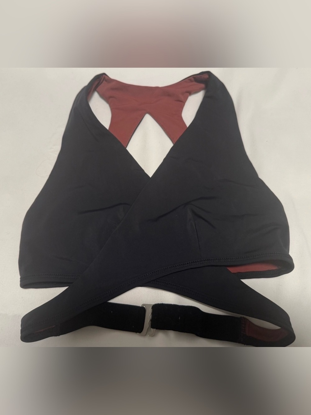 Black & Rust Criss Cross Reversible Sports Bralette XS/S